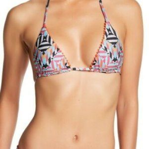 Isabella Rose Swahili Geo Pompom Bikini Top Sz XS
